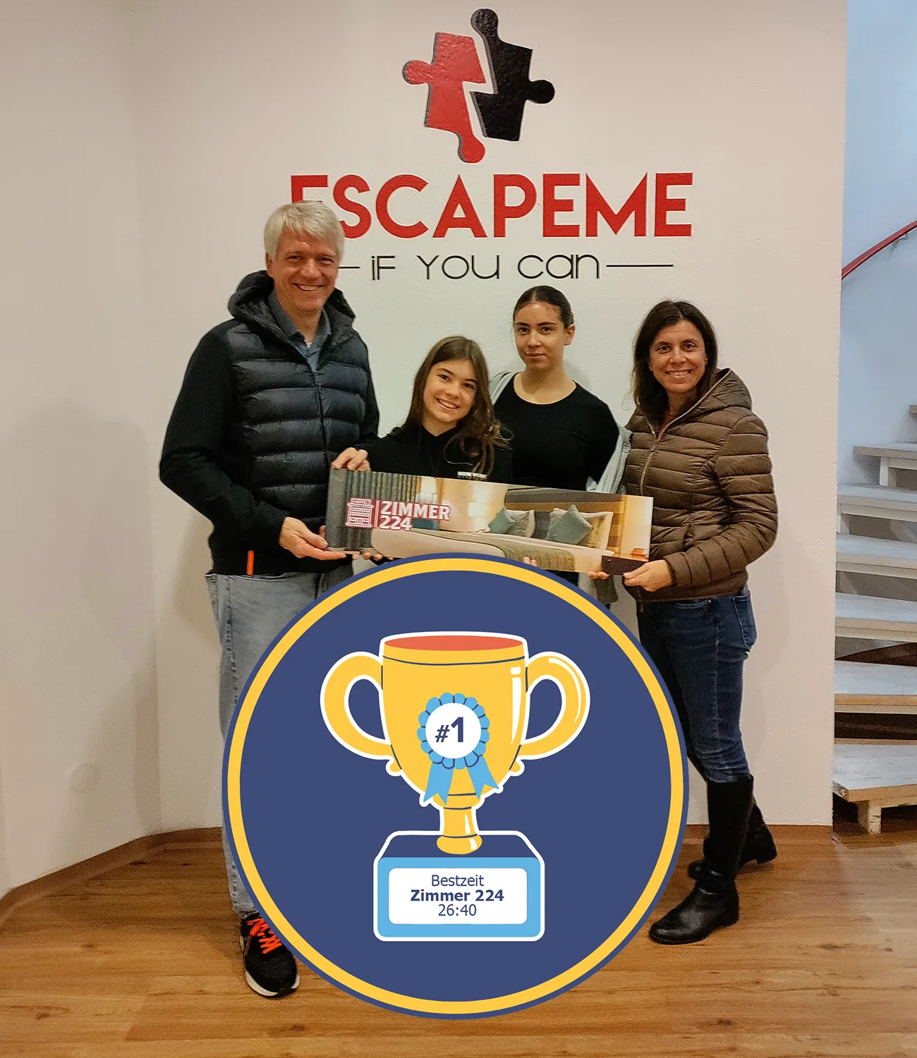Bestzeit-Rekord im Escape Room Zimmer 224 – schnellstes Team bei EscapeMe Linz