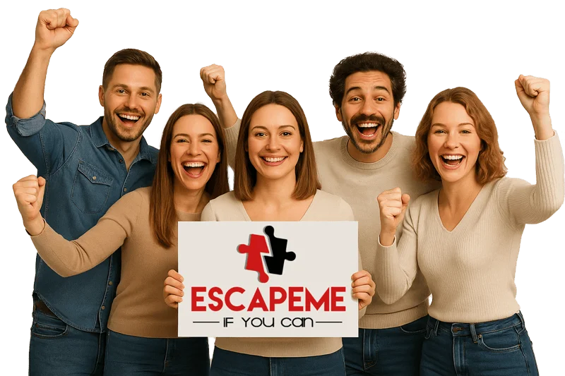 Firmenteam nach dem Escape Room Erlebnis bei EscapeMe Linz