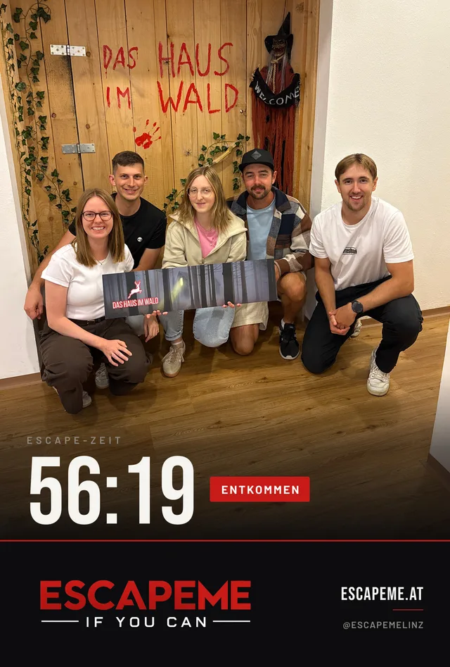 Team nach dem Escape Room bei EscapeMe Linz