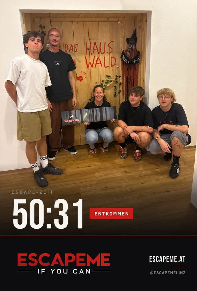 Team nach dem Escape Room bei EscapeMe Linz