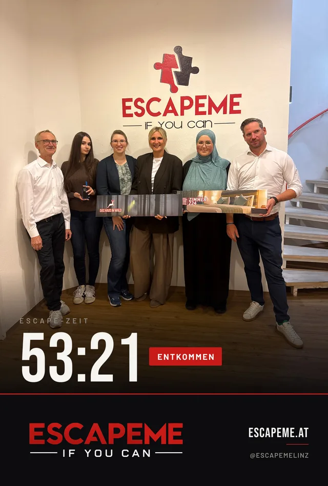 Team nach dem Escape Room bei EscapeMe Linz