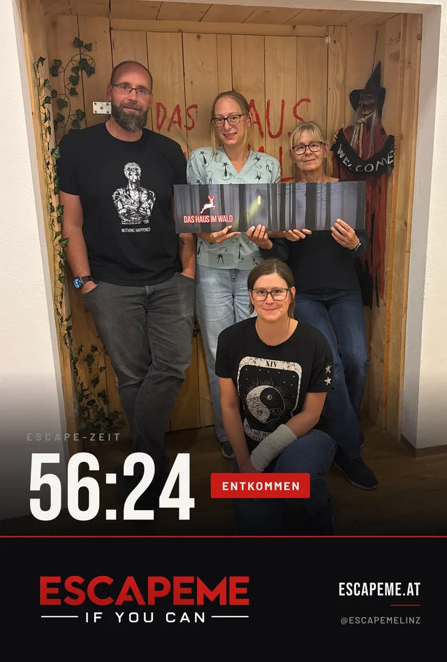 Team nach dem Escape Room bei EscapeMe Linz