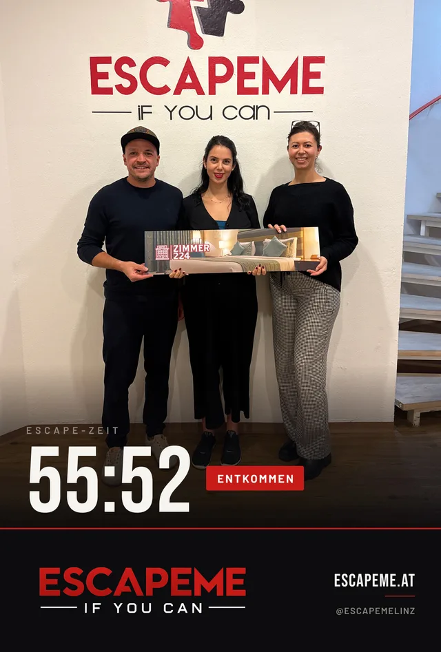 Team nach dem Escape Room bei EscapeMe Linz