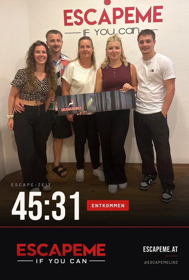 Team nach dem Escape Room bei EscapeMe Linz