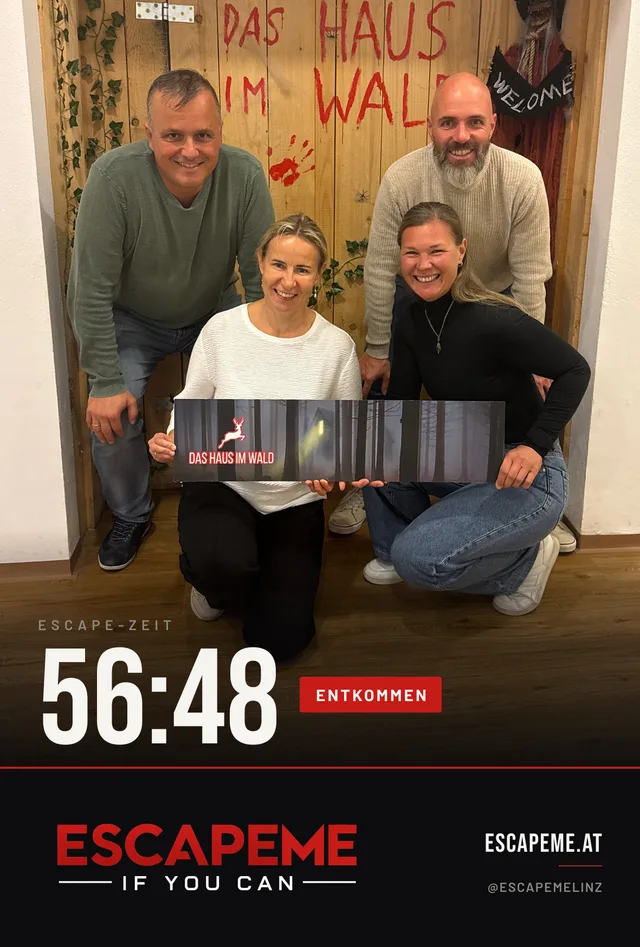Team nach dem Escape Room bei EscapeMe Linz