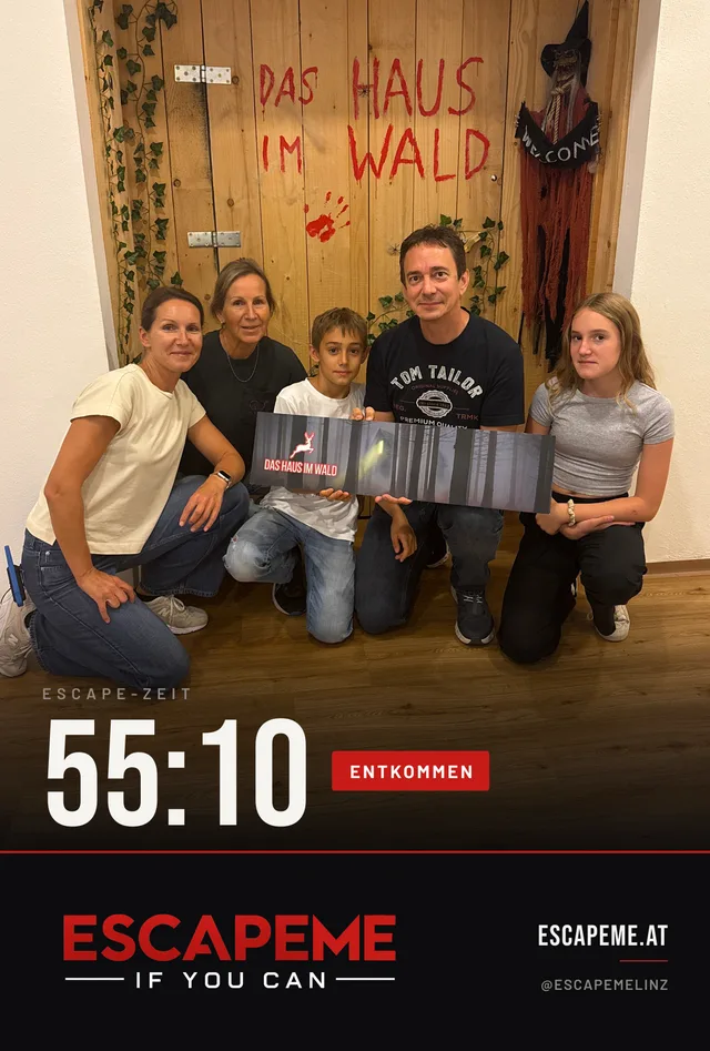 Team nach dem Escape Room bei EscapeMe Linz