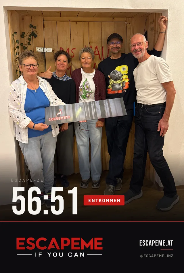 Team nach dem Escape Room bei EscapeMe Linz