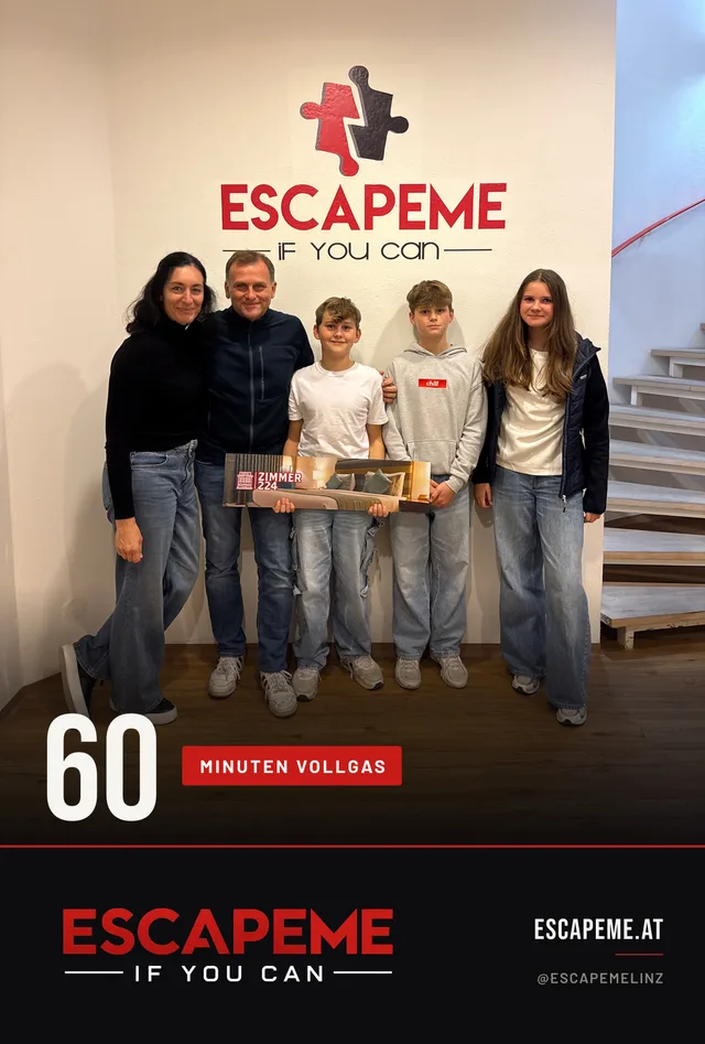 Team nach dem Escape Room bei EscapeMe Linz