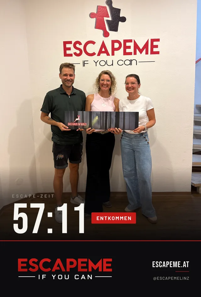 Team nach dem Escape Room bei EscapeMe Linz