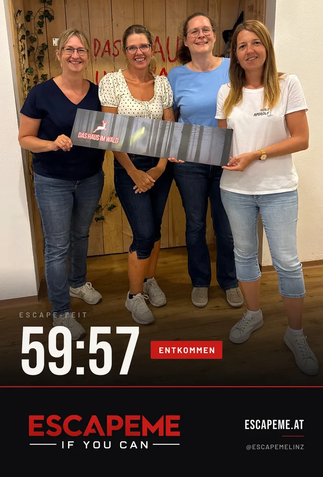 Team nach dem Escape Room bei EscapeMe Linz