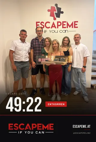Team nach dem Escape Room bei EscapeMe Linz