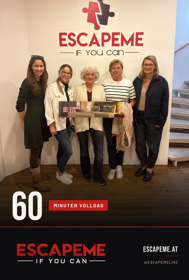 Team nach dem Escape Room bei EscapeMe Linz