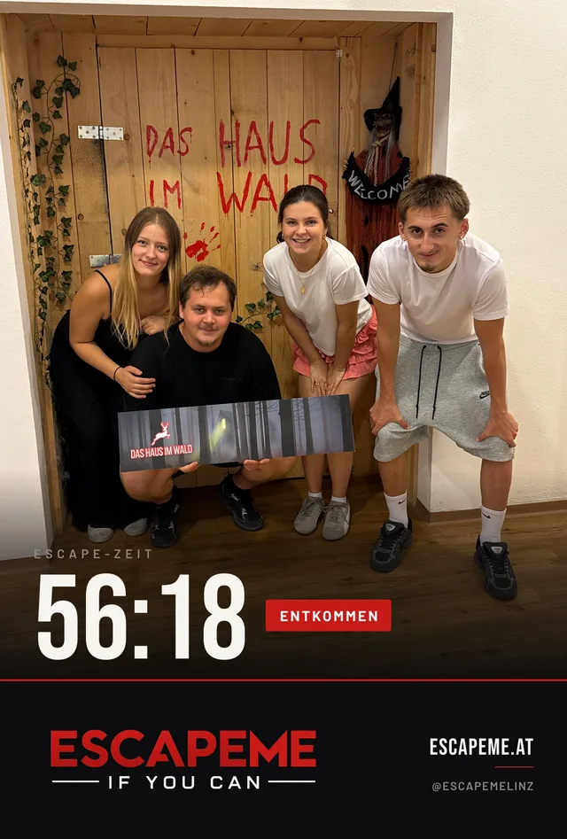Team nach dem Escape Room bei EscapeMe Linz