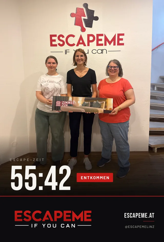 Team nach dem Escape Room bei EscapeMe Linz