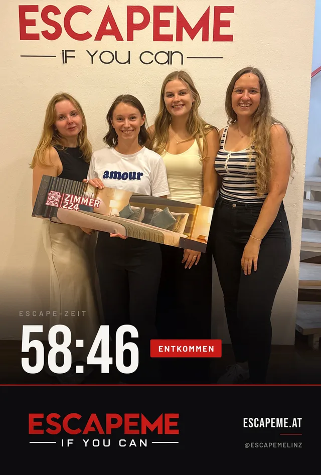 Team nach dem Escape Room bei EscapeMe Linz