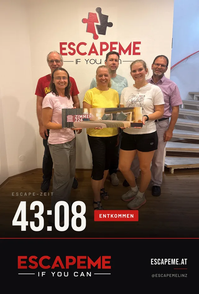 Team nach dem Escape Room bei EscapeMe Linz