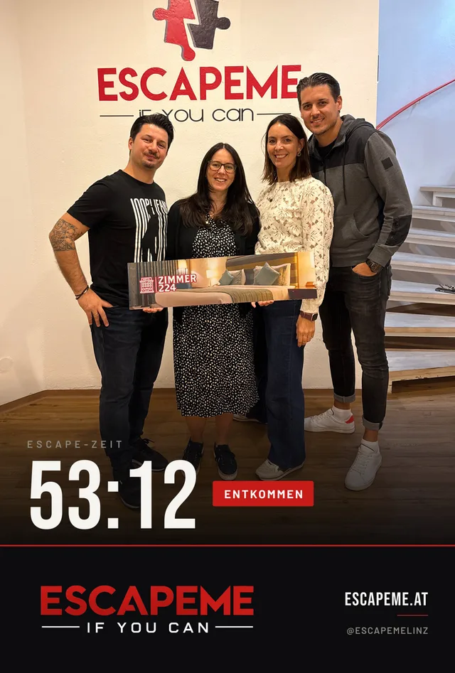 Team nach dem Escape Room bei EscapeMe Linz