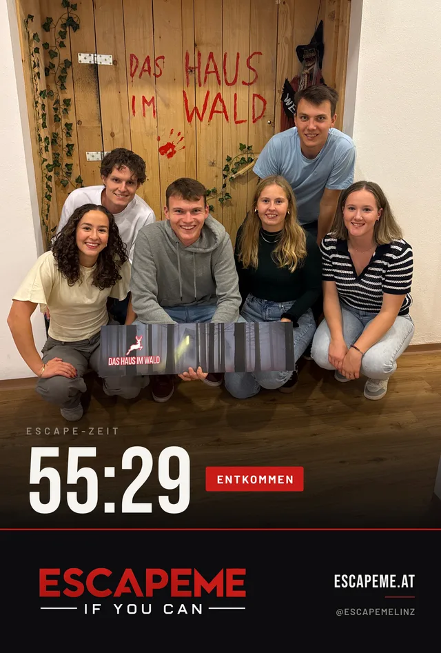 Team nach dem Escape Room bei EscapeMe Linz