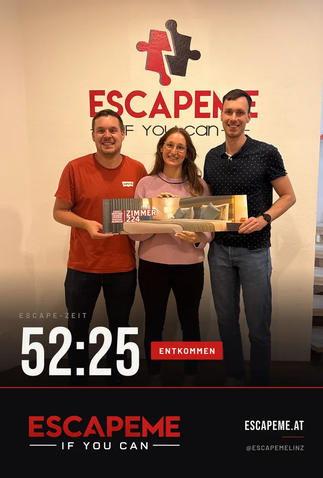 Team nach dem Escape Room bei EscapeMe Linz