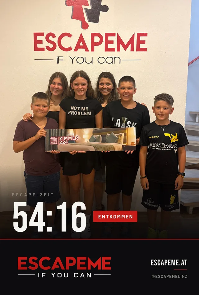 Team nach dem Escape Room bei EscapeMe Linz