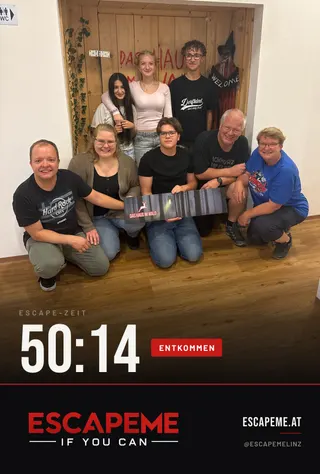 Team nach dem Escape Room bei EscapeMe Linz